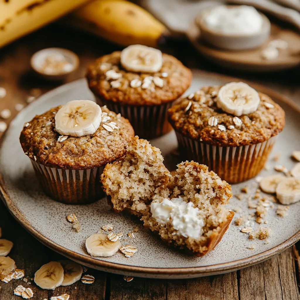 high protein banana muffins
