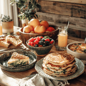 Breakfast recipes with ricotta cheese table setting