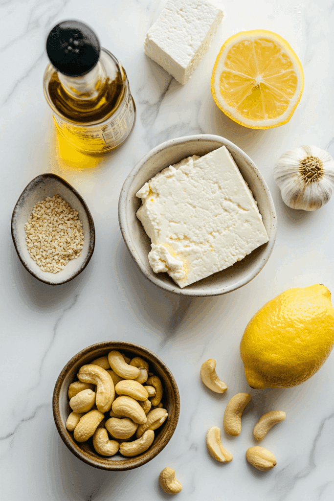 ngredients for making dairy free ricotta cheese