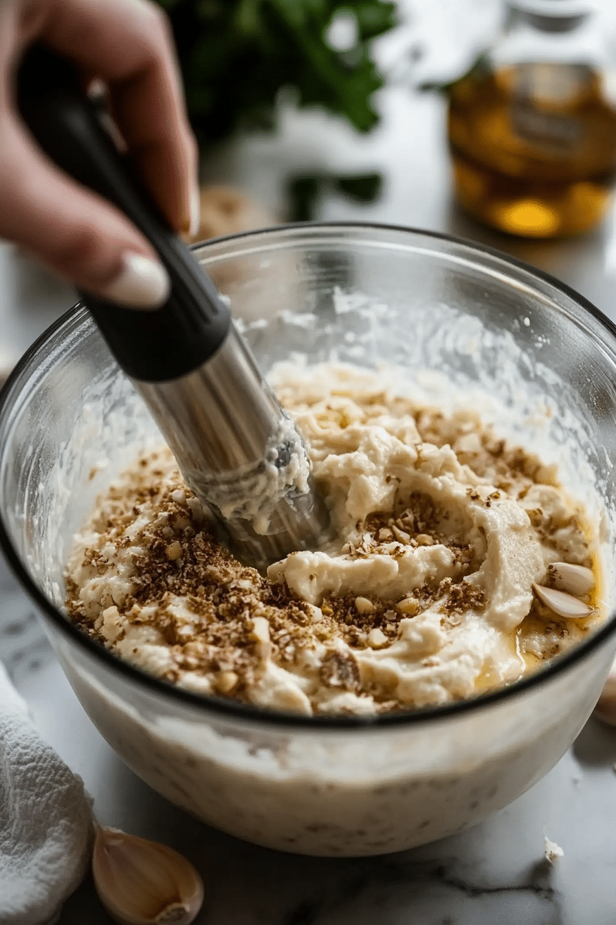 dairy free ricotta cheese 2 Blending ingredients to make dairy free ricotta cheese