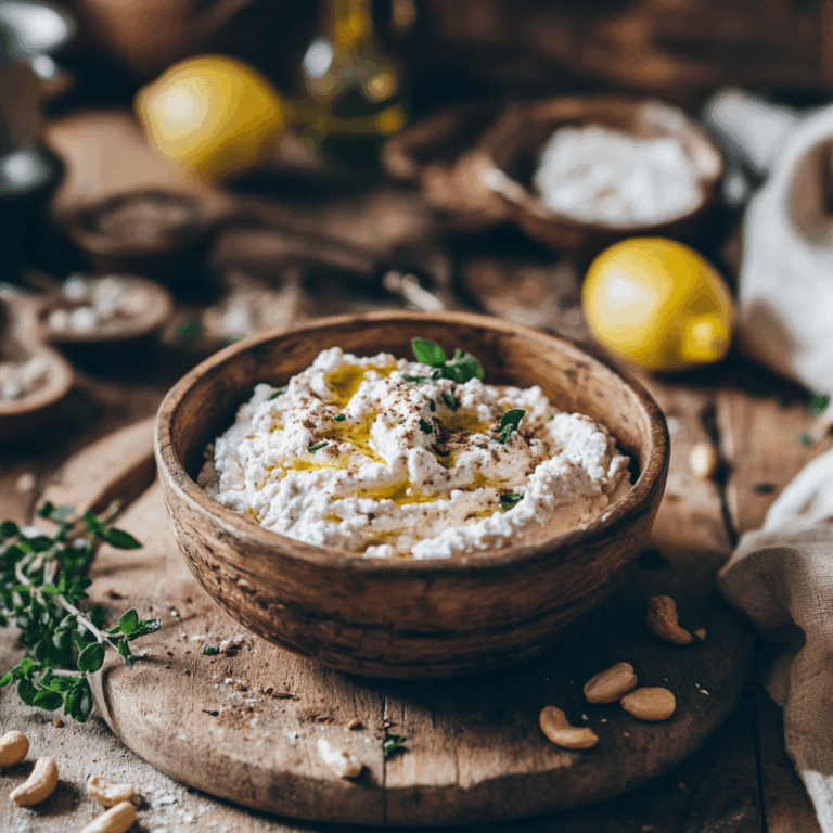 Dairy free ricotta cheese with natural plant-based ingredients