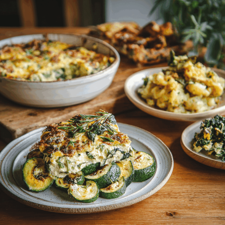 Low carb recipes with ricotta cheese plated on rustic table