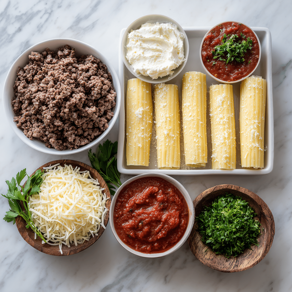 manicotti with meat and ricotta cheese 1 Ingredients for manicotti with meat and ricotta cheese