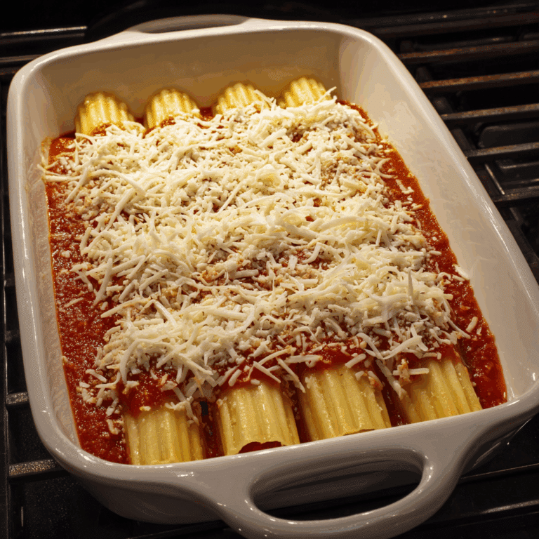 manicotti with meat and ricotta cheese