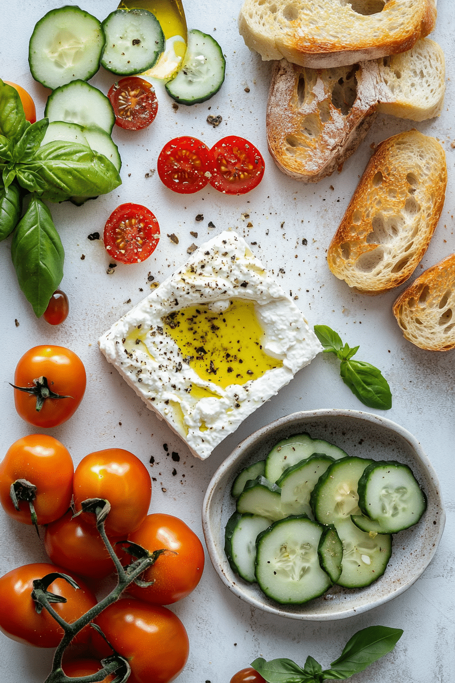ricotta salata cheese 1 Ricotta salata cheese and fresh Mediterranean ingredients