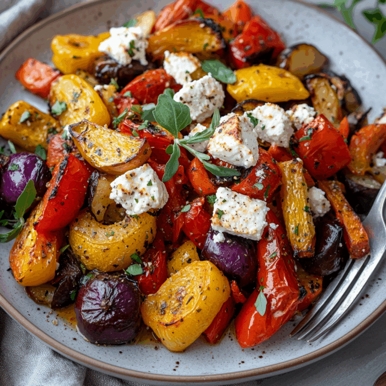 Roasted vegetables with shaved ricotta salata cheese