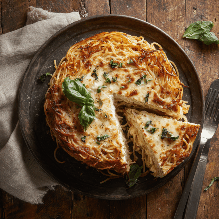 spaghetti pie with ricotta cheese